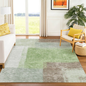 HomeRoots 9' Artichoke Green Abstract Washable Indoor-Outdoor Area Rug for High-Traffic Spaces & Easy Care 660479