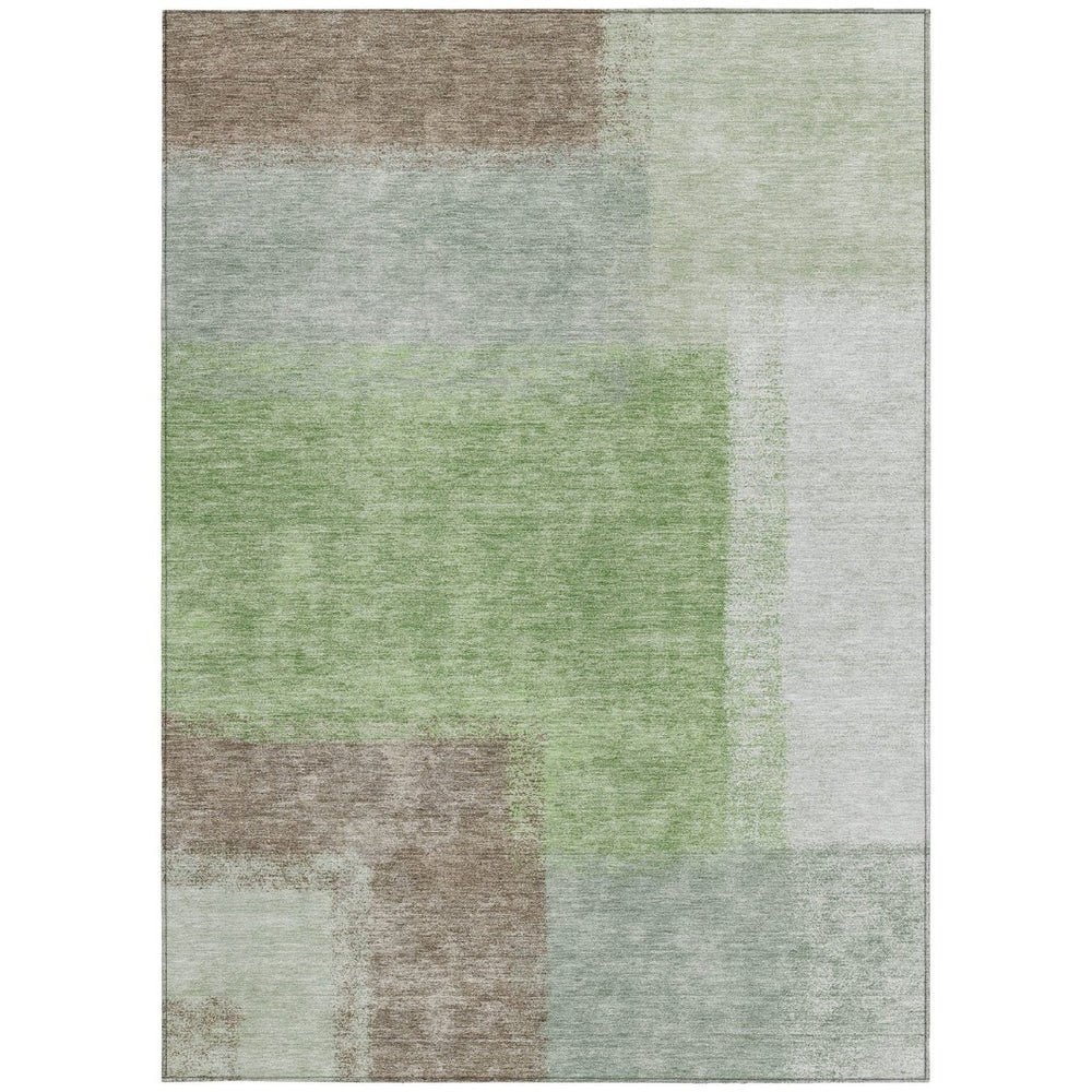 HomeRoots 10' Artichoke Green Abstract Washable Area Rug – Stylish Indoor/Outdoor Durable Design for High-Traffic Spaces 660480