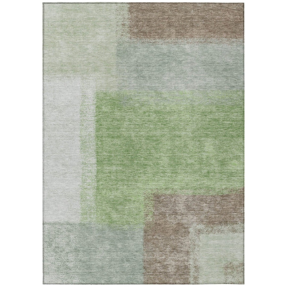 HomeRoots 10' Artichoke Green Abstract Washable Area Rug – Stylish Indoor/Outdoor Durable Design for High-Traffic Spaces 660480