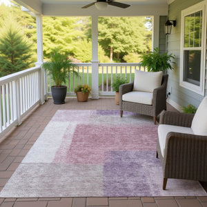 HomeRoots 5' X 8' Versatile Blush, Ivory & Gray Abstract Rug - Washable, Durable for Indoor & Outdoor Use! 660482