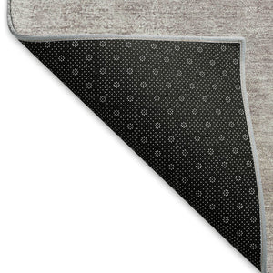 HomeRoots 8' Blush Ivory and Gray Round Abstract Rug - Stylish, Washable, Durable for Indoor & Outdoor Spaces 660483