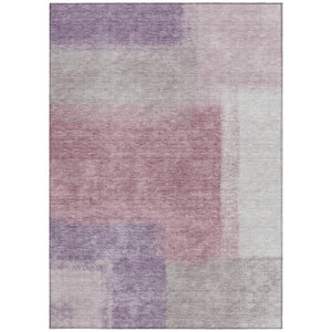 HomeRoots 8' X 10' Stylish Blush Ivory & Gray Abstract Washable Area Rug for Indoor & Outdoor Use 660484