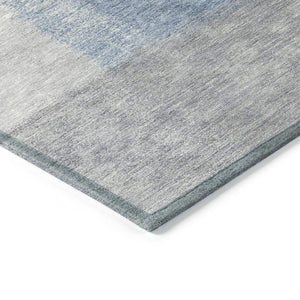 HomeRoots 10' Denim Blue, Ivory & Gray Abstract Washable Area Rug – Durable Indoor/Outdoor Design for High-Traffic Areas 660492