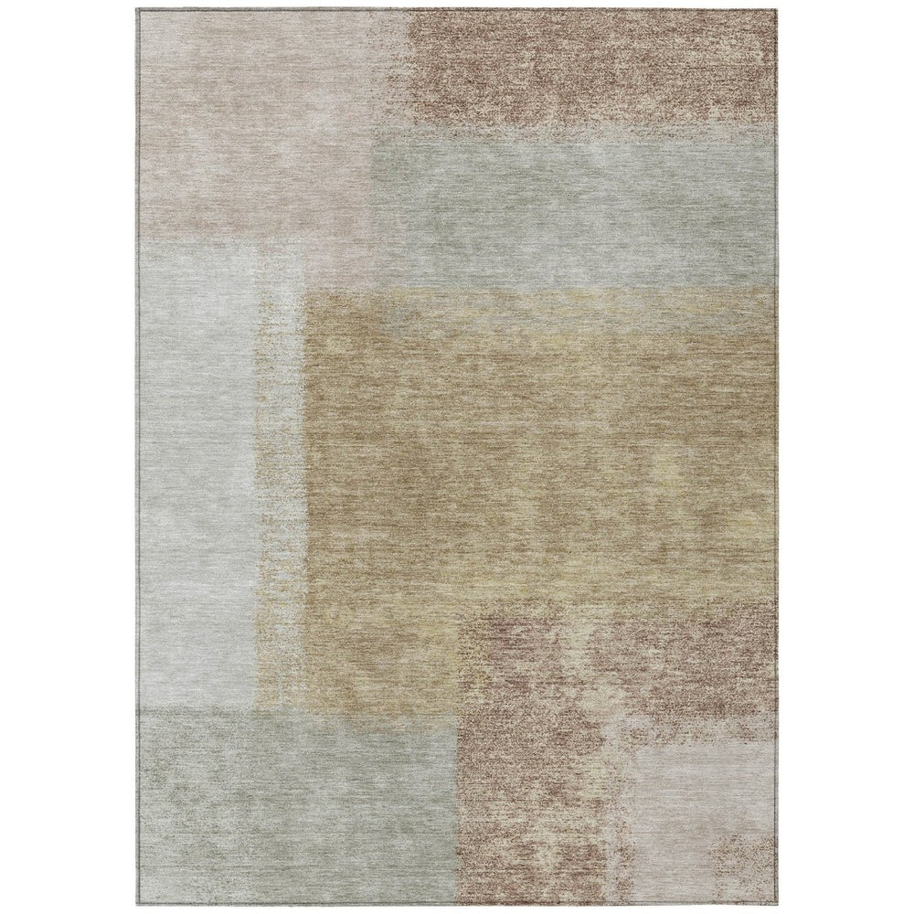 HomeRoots 10' Gold Ivory and Gray Abstract Washable Area Rug – Durable Indoor/Outdoor Design for Modern Spaces 660498