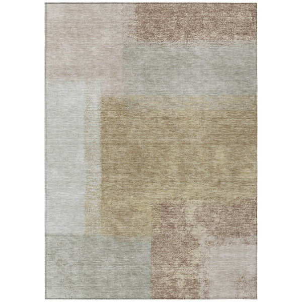 HomeRoots 10' Gold Ivory and Gray Abstract Washable Area Rug – Durable Indoor/Outdoor Design for Modern Spaces 660498