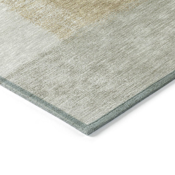 HomeRoots 10' Gold Ivory and Gray Abstract Washable Area Rug – Durable Indoor/Outdoor Design for Modern Spaces 660498