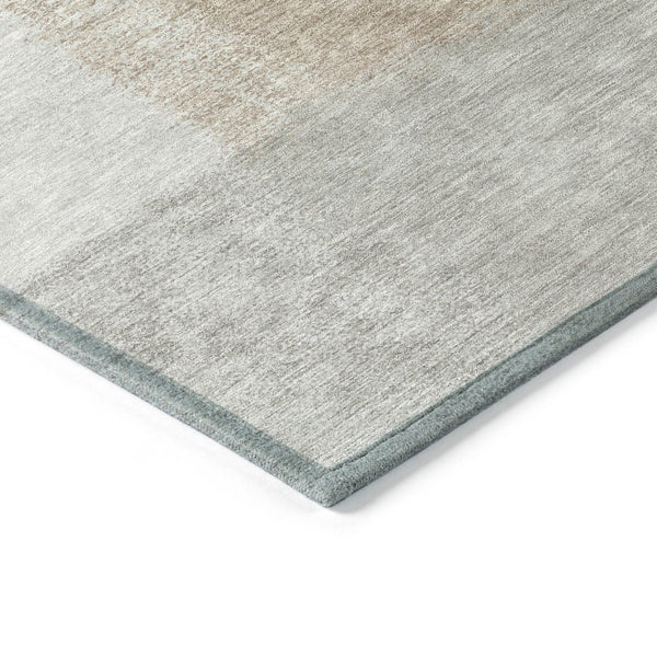 HomeRoots 8' Round Abstract Area Rug in Taupe, Ivory & Gray - Washable, Durable for Indoor & Outdoor Spaces 660507