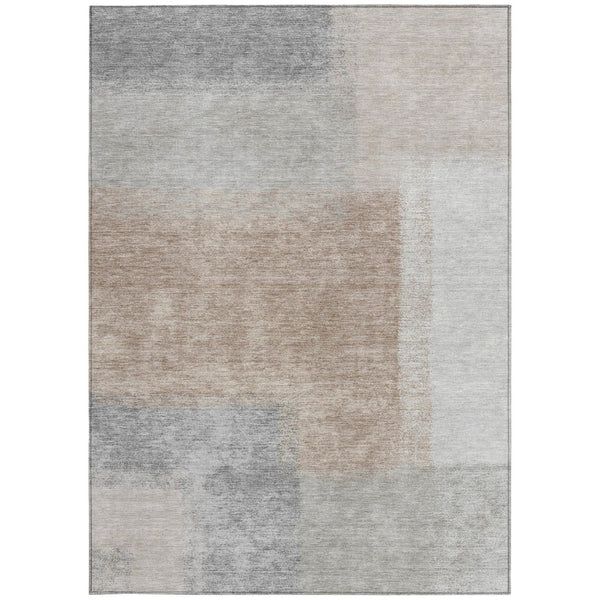 HomeRoots 8' X 10' Contemporary Taupe Ivory Gray Abstract Washable Indoor Outdoor Area Rug for Any Space 660508