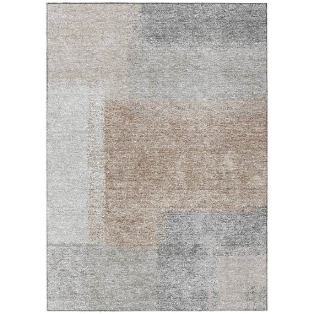 HomeRoots 8' X 10' Contemporary Taupe Ivory Gray Abstract Washable Indoor Outdoor Area Rug for Any Space 660508