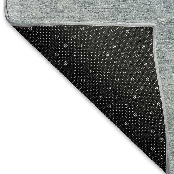 HomeRoots 8' Teal Blue Ivory Gray Round Abstract Washable Indoor Outdoor Rug - Durable, Stylish, Versatile! 660513