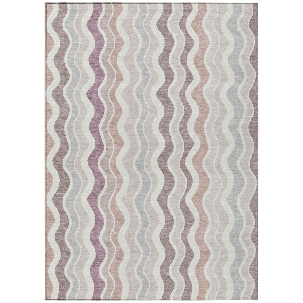 HomeRoots 8' X 10' Washable Indoor Outdoor Area Rug in Blush, Ivory & Taupe - Stylish & Durable for Any Space 660532