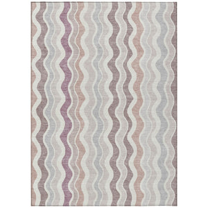 HomeRoots 10' Stylish Blush Ivory Taupe Striped Washable Area Rug – Perfect for Indoor & Outdoor Spaces! 660534