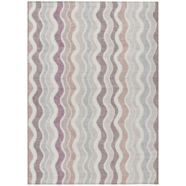 HomeRoots 10' Stylish Blush Ivory Taupe Striped Washable Area Rug – Perfect for Indoor & Outdoor Spaces! 660534