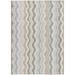 HomeRoots 10' Stylish Indoor/Outdoor Washable Area Rug in Ivory, Khaki & Beige Stripes - Durable, Versatile Design! 660552
