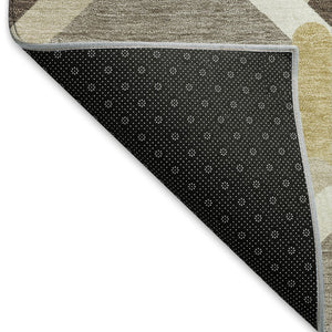 HomeRoots 10' Brown Ivory Beige Geometric Washable Area Rug for Indoor Outdoor Spaces - Durable & Stylish 660576