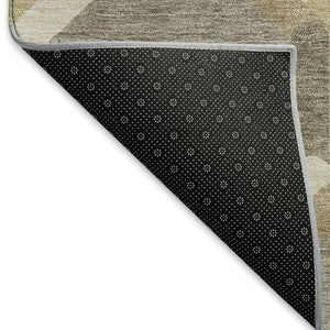 HomeRoots 8' Stylish Taupe Beige & Ivory Round Geometric Area Rug – Washable, Durable for Indoor & Outdoor Use 660591
