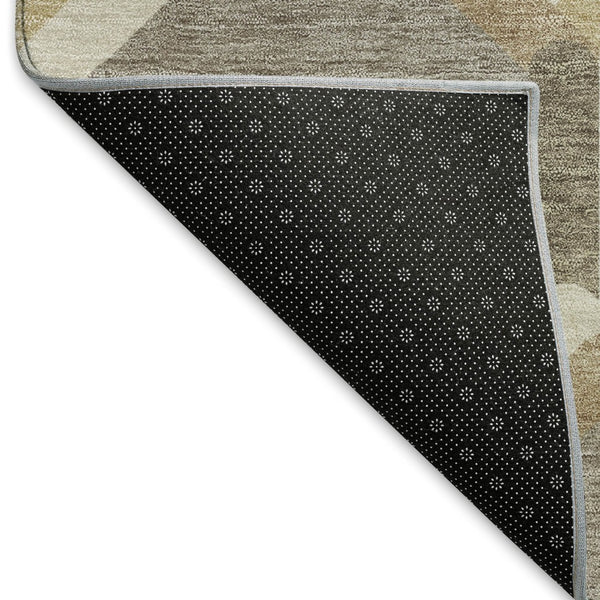 HomeRoots 8' Stylish Taupe Beige & Ivory Round Geometric Area Rug – Washable, Durable for Indoor & Outdoor Use 660591