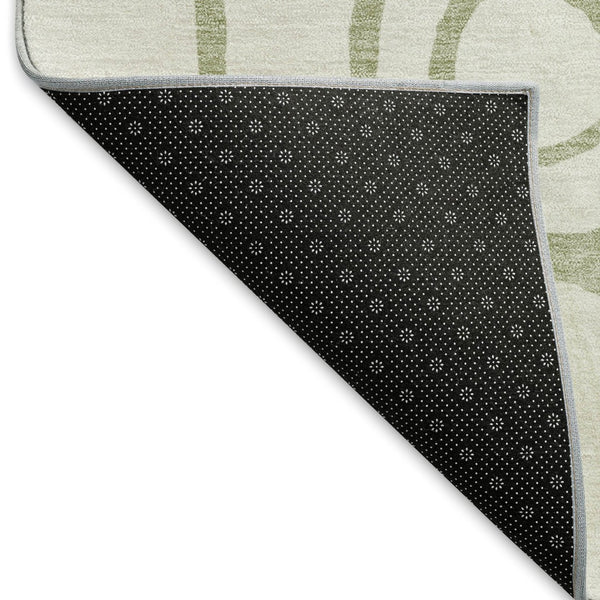 HomeRoots 8' X 10' Artichoke Green Geometric Washable Area Rug - Perfect for Indoor & Outdoor Spaces! 660598