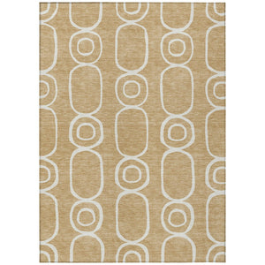 HomeRoots 10' X 14' Stylish Gold and Ivory Geometric Area Rug - Durable, Washable for Indoor/Outdoor Use! 660618