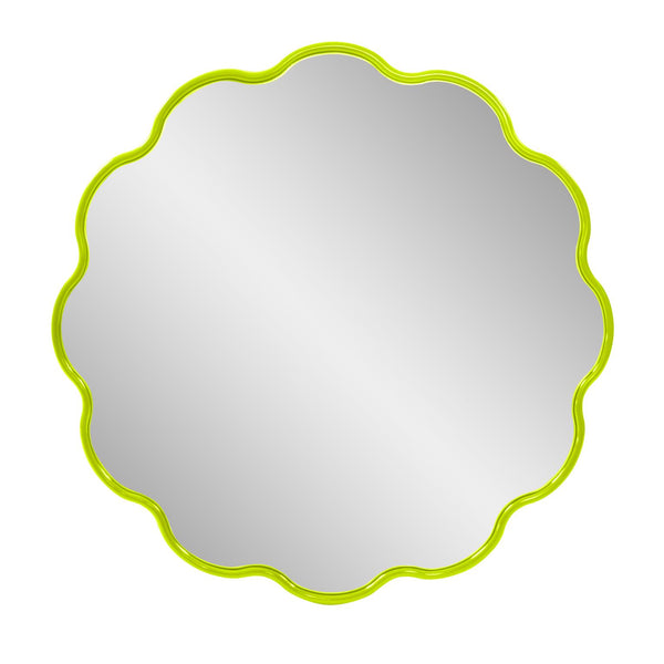 Howard Elliott Kushi Flower-shaped Decorative Mirror – Vibrant Customizable Frame For Unique Home Décor Style Green Polyresin 66061mg-howard-elliott