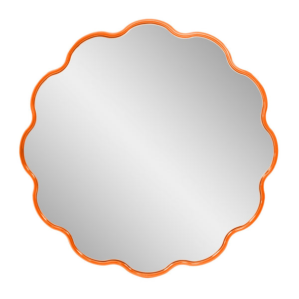 Howard Elliott Kushi Flower-shaped Decorative Mirror – Vibrant Customizable Frame For Unique Home Décor Style Orange Polyresin 66061o-howard-elliott