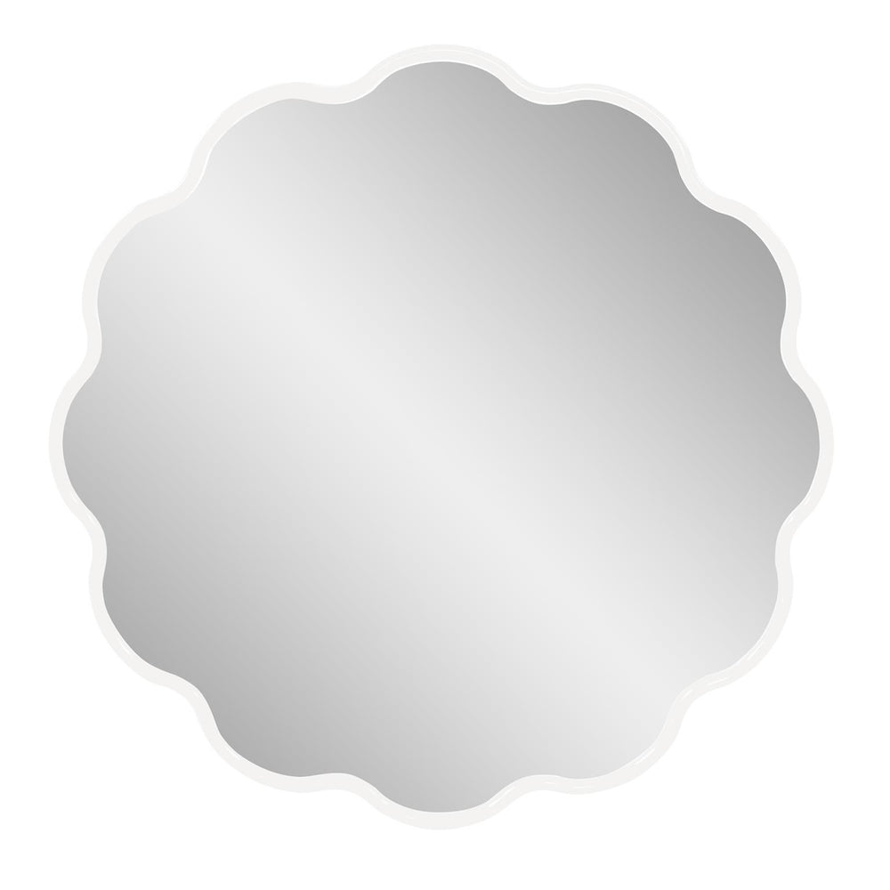 Howard Elliott Kushi Flower-shaped Decorative Mirror – Vibrant Customizable Frame For Unique Home Décor Style White Polyresin 66061w-howard-elliott