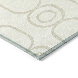 HomeRoots 5' X 8' Ivory and Beige Geometric Rug - Durable, Washable, Versatile for Indoor & Outdoor Spaces 660620