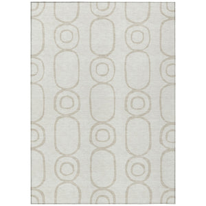 HomeRoots 9' x 12' Ivory and Beige Geometric Area Rug - Durable, Washable, Versatile for Indoor & Outdoor Spaces 660623