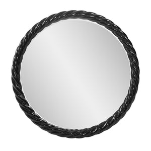 Howard Elliott Gita Braided Round Mirror: Customize Your Space With Coastal Charm And Elegant Symmetry Today! Black Polyresin 66062bl-howard-elliott