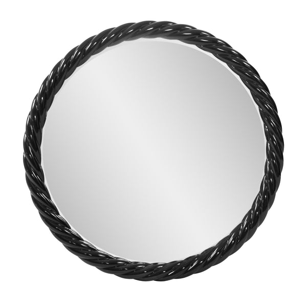 Howard Elliott Gita Braided Round Mirror: Customize Your Space With Coastal Charm And Elegant Symmetry Today! Black Polyresin 66062bl-howard-elliott