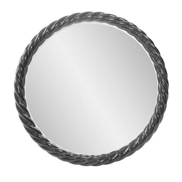 Howard Elliott Gita Braided Round Mirror: Customize Your Space With Coastal Charm And Elegant Symmetry Today! Gray Polyresin 66062ch-howard-elliott