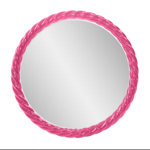Howard Elliott Gita Braided Round Mirror: Customize Your Space With Coastal Charm And Elegant Symmetry Today! Pink Polyresin 66062hp-howard-elliott