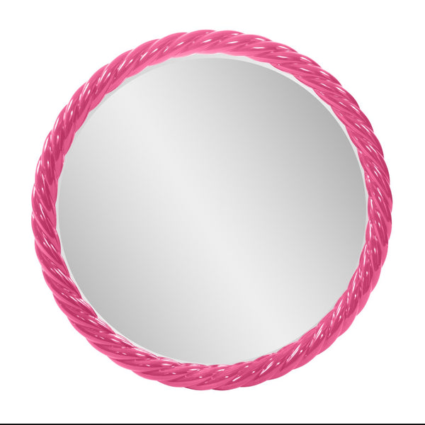 Howard Elliott Gita Braided Round Mirror: Customize Your Space With Coastal Charm And Elegant Symmetry Today! Pink Polyresin 66062hp-howard-elliott
