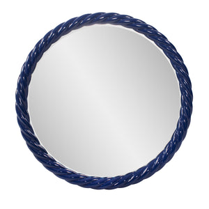 Howard Elliott Gita Braided Round Mirror: Customize Your Space With Coastal Charm And Elegant Symmetry Today! Blue Polyresin 66062na-howard-elliott