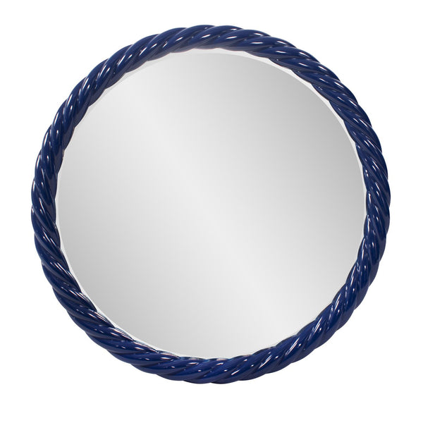 Howard Elliott Gita Braided Round Mirror: Customize Your Space With Coastal Charm And Elegant Symmetry Today! Blue Polyresin 66062na-howard-elliott