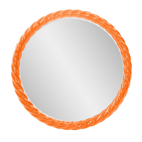 Howard Elliott Gita Braided Round Mirror: Customize Your Space With Coastal Charm And Elegant Symmetry Today! Orange Polyresin 66062o-howard-elliott