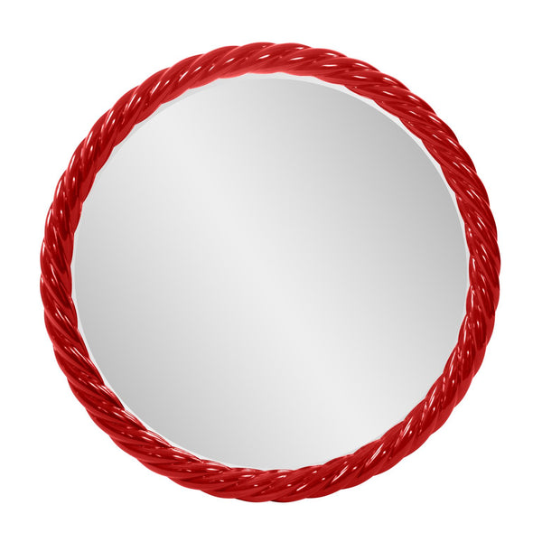 Howard Elliott Gita Braided Round Mirror: Customize Your Space With Coastal Charm And Elegant Symmetry Today! Red Polyresin 66062r-howard-elliott