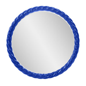 Howard Elliott Gita Braided Round Mirror: Customize Your Space With Coastal Charm And Elegant Symmetry Today! Blue Polyresin 66062rb-howard-elliott