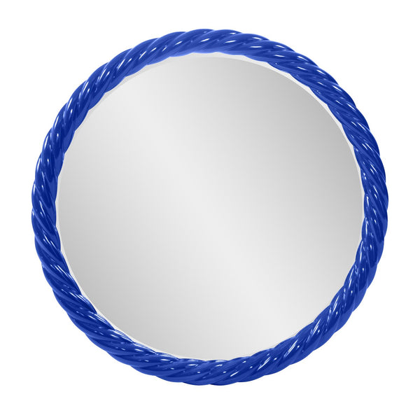 Howard Elliott Gita Braided Round Mirror: Customize Your Space With Coastal Charm And Elegant Symmetry Today! Blue Polyresin 66062rb-howard-elliott