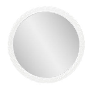 Howard Elliott Gita Braided Round Mirror: Customize Your Space With Coastal Charm And Elegant Symmetry Today! White Polyresin 66062w-howard-elliott