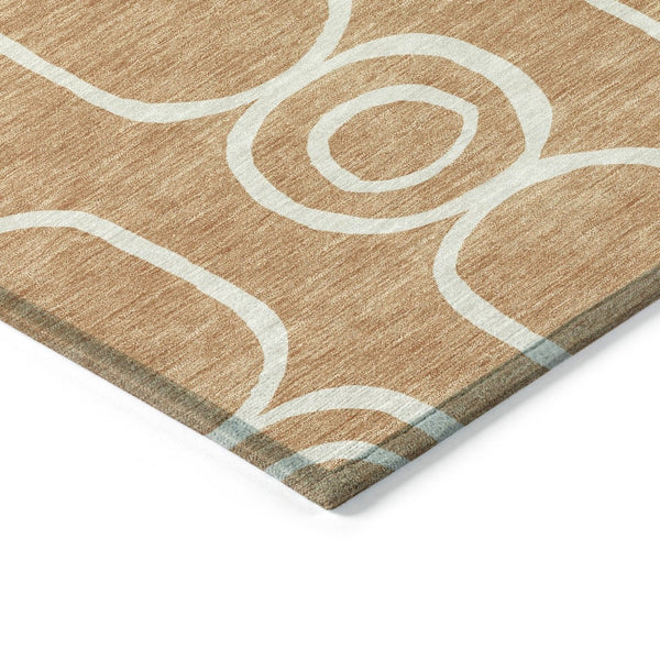HomeRoots 10' X 14' Modern Rust and Ivory Geometric Area Rug – Durable, Washable for Indoor & Outdoor Use 660630