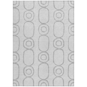 HomeRoots 8' X 10' Stylish Silver and Gray Geometric Area Rug - Durable, Washable for Indoor & Outdoor Use! 660634