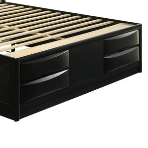 English Elm Jazz Black California King Storage Bed - Modern Elegance With Underbed & Headboard Organization Solutions B062S00938