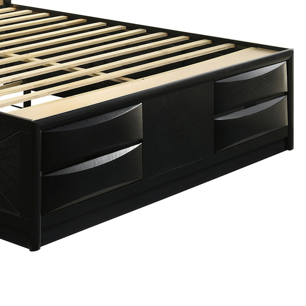 English Elm Jazz Black California King Storage Bed - Modern Elegance With Underbed & Headboard Organization Solutions B062S00938