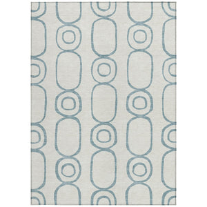 HomeRoots 8' X 10' Teal Blue Geometric Indoor Outdoor Area Rug – Stylish, Washable, Durable for Any Space! 660646