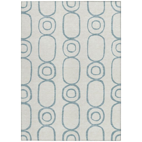 HomeRoots 8' X 10' Teal Blue Geometric Indoor Outdoor Area Rug – Stylish, Washable, Durable for Any Space! 660646