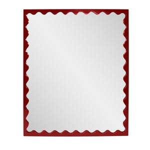 Howard Elliott Santosh Rectangular Mirror With Scalloped Frame Design For Versatile Home Decor Appeal Red Polyresin 66064bu-howard-elliott