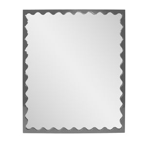 Howard Elliott Santosh Rectangular Mirror With Scalloped Frame Design For Versatile Home Decor Appeal Gray Polyresin 66064ch-howard-elliott