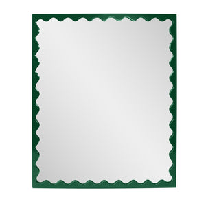 Howard Elliott Santosh Rectangular Mirror With Scalloped Frame Design For Versatile Home Decor Appeal Green Polyresin 66064hg-howard-elliott