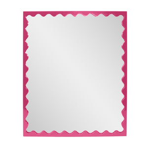 Howard Elliott Santosh Rectangular Mirror With Scalloped Frame Design For Versatile Home Decor Appeal Pink Polyresin 66064hp-howard-elliott